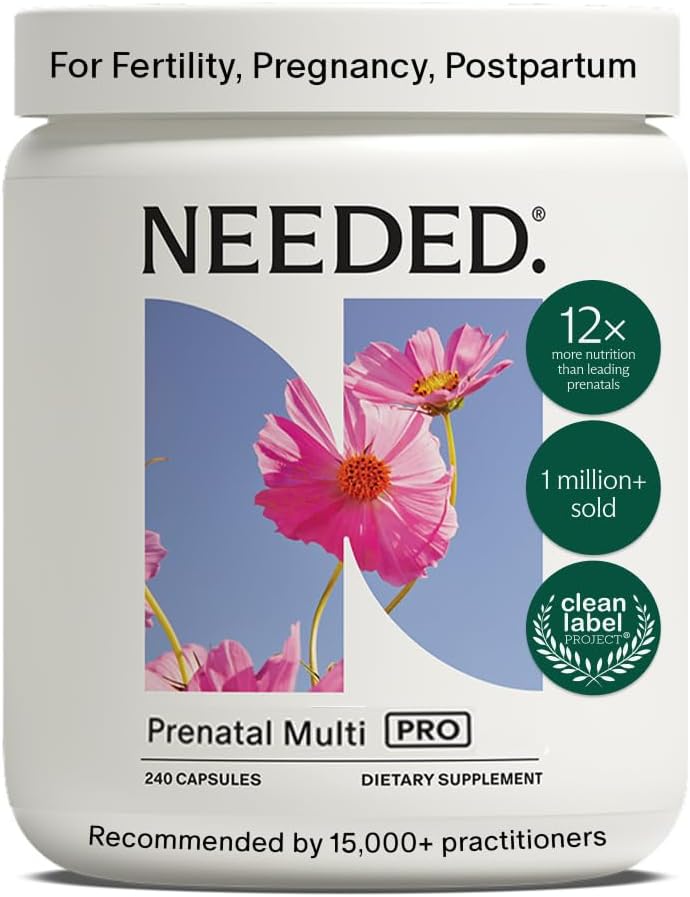 Needed. Prenatal Multi Pro | Multivitamin with Choline Capsules for Prenatal, Pregnancy, Breastfeeding, Postpartum | 30-Day Supply - görsel 1
