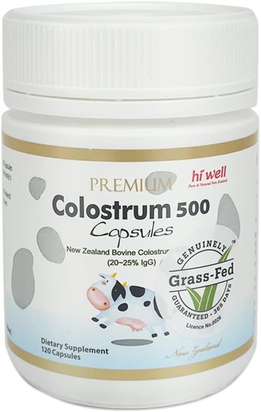Hi Well Premium 100% Pure New Zealand Bovine Grass-Fed Colostrum 500 mg, 120 Capsules - görsel 1