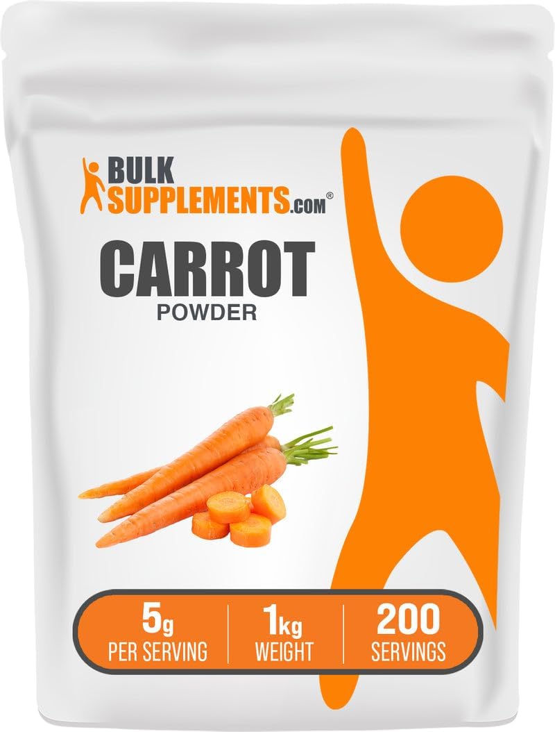 BulkSupplements.com Carrot Powder - Superfood Powder, 1kg - görsel 1