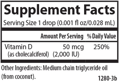 Carlson Super Daily D3 Vitamin D Drops, 2,000 IU, 365 Drops (1-Year Supply)