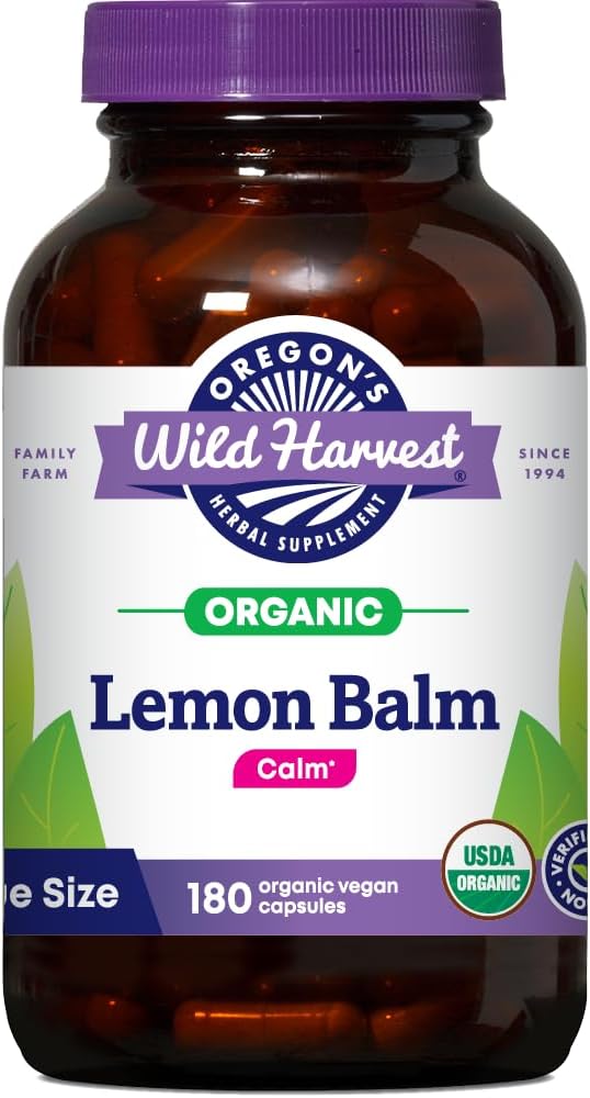 Oregon's Wild Harvest Certified Organic Lemon Balm - 1125 mg, 90 Vegan Capsules - görsel 7