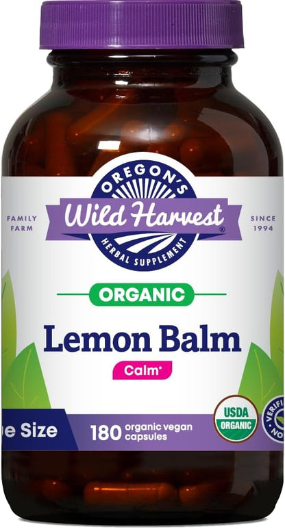 Oregon's Wild Harvest Certified Organic Lemon Balm - 1125 mg, 90 Vegan Capsules