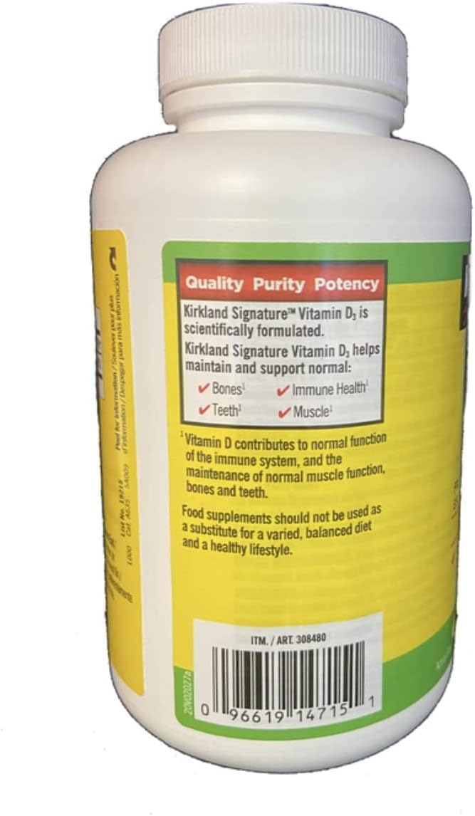Kirkland Maximum Strength Vitamin D3 600 Softgels (Pack of 2) - görsel 4