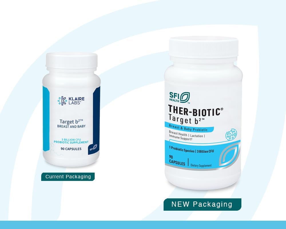 Klaire Labs SFI Health Ther-Biotic Target B2 Breastfeeding Supplement for Lactation Support - Lactobacillus Fermentum Probiotic - 90 Capsules - görsel 2