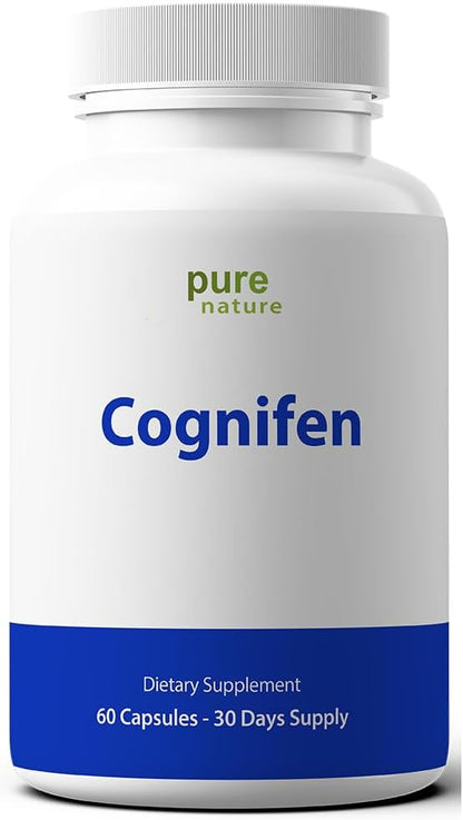 PureNature Cognifen - Nootropic Supplement with Bacopa, Huperzine A, DHA, Choline, and Phosphatidylserine for Memory Support - 60 Capsules