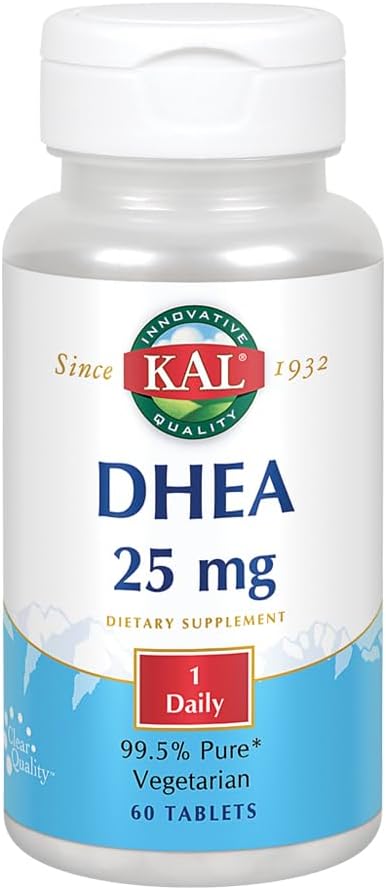 KAL DHEA 25 mg - Micronised DHEA Supplement – Supports the body's natural hormone balance as part of a healthy – Image 1