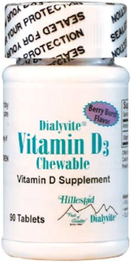 Dialyvite Vitamin D3 Chewable Food Supplement (2,000 IU) - Berry Burst Flavour - 90 Tablets - görsel 1