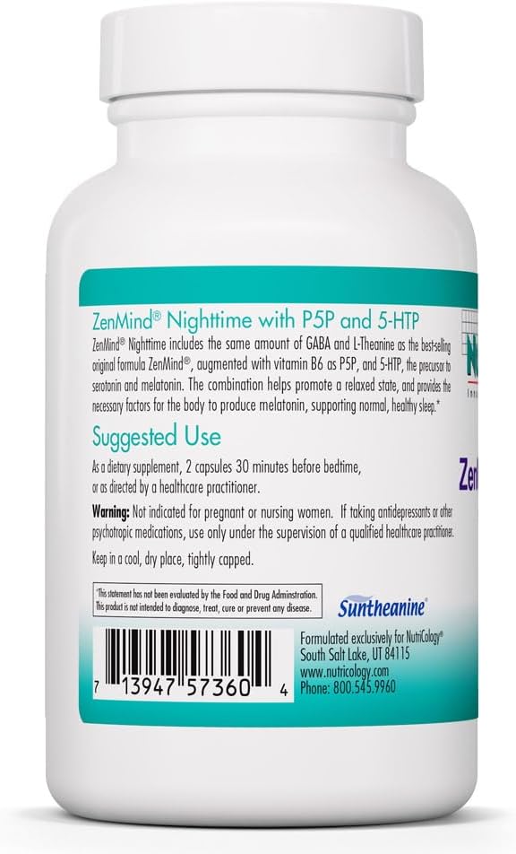 Nutricology ZenMind Night-time - GABA & L-Theanine Supplement for Relaxation and Sleep Support - görsel 3