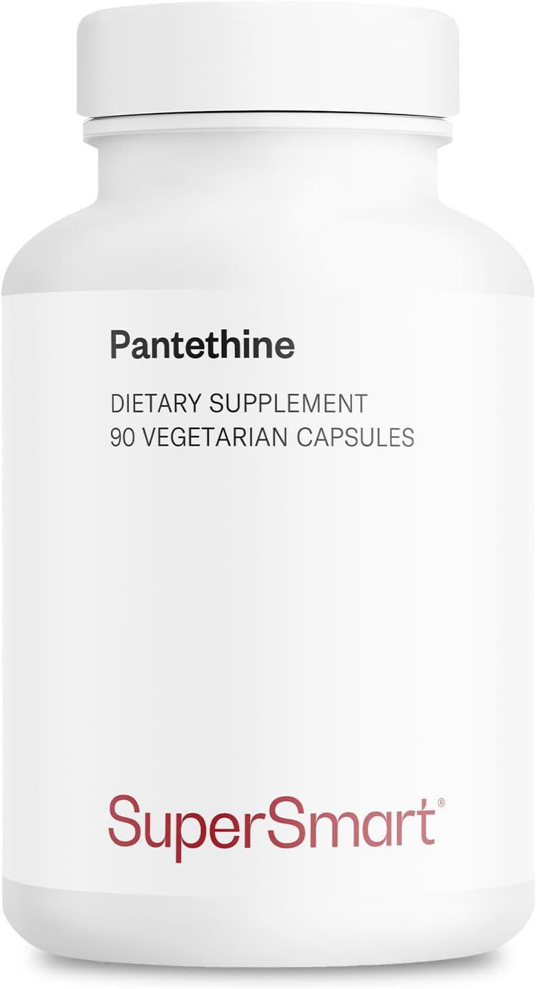 Supersmart – Pantesin Pantethine 600 mg per Day (Pantothenic Acid) – Active Vitamin B5 Supplement | Non-GM & Gluten-free – 90 Vegetarian Capsules - görsel 1