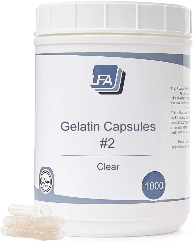 Empty Capsules Size 2 - Clear Gelatine - 120 Count - Fits Capsule Filling Tray - Joined Beef Gel Caps Easy Snap for DIY Powder Supplement Pills - Certified Halal - görsel 9