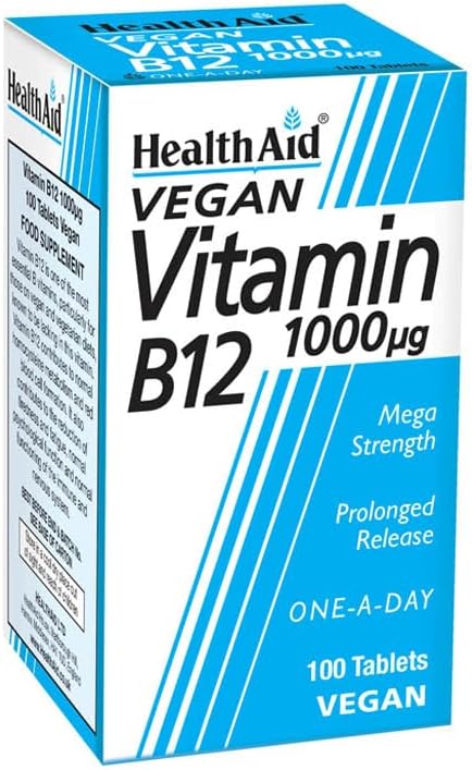 HealthAid Vitamin B12 (Cyanocobalamin) 1000mcg – Prolonged Release – 100 Tablets - görsel 1