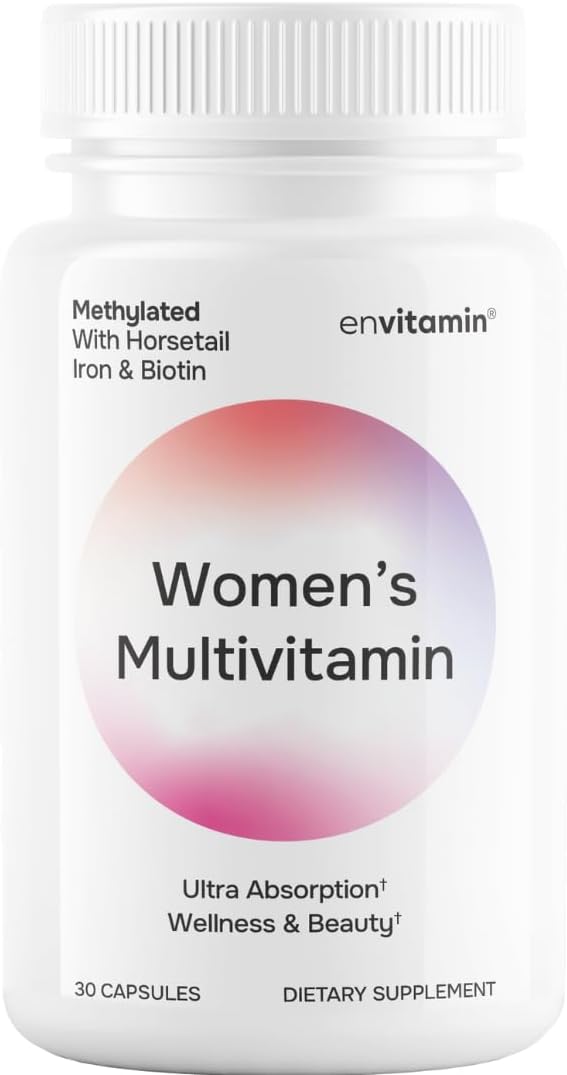 envitamin Women's Methylated Multivitamin Multimineral with Iron, Biotin, Horsetail, D3-K2 & L-Methylfolate - görsel 1