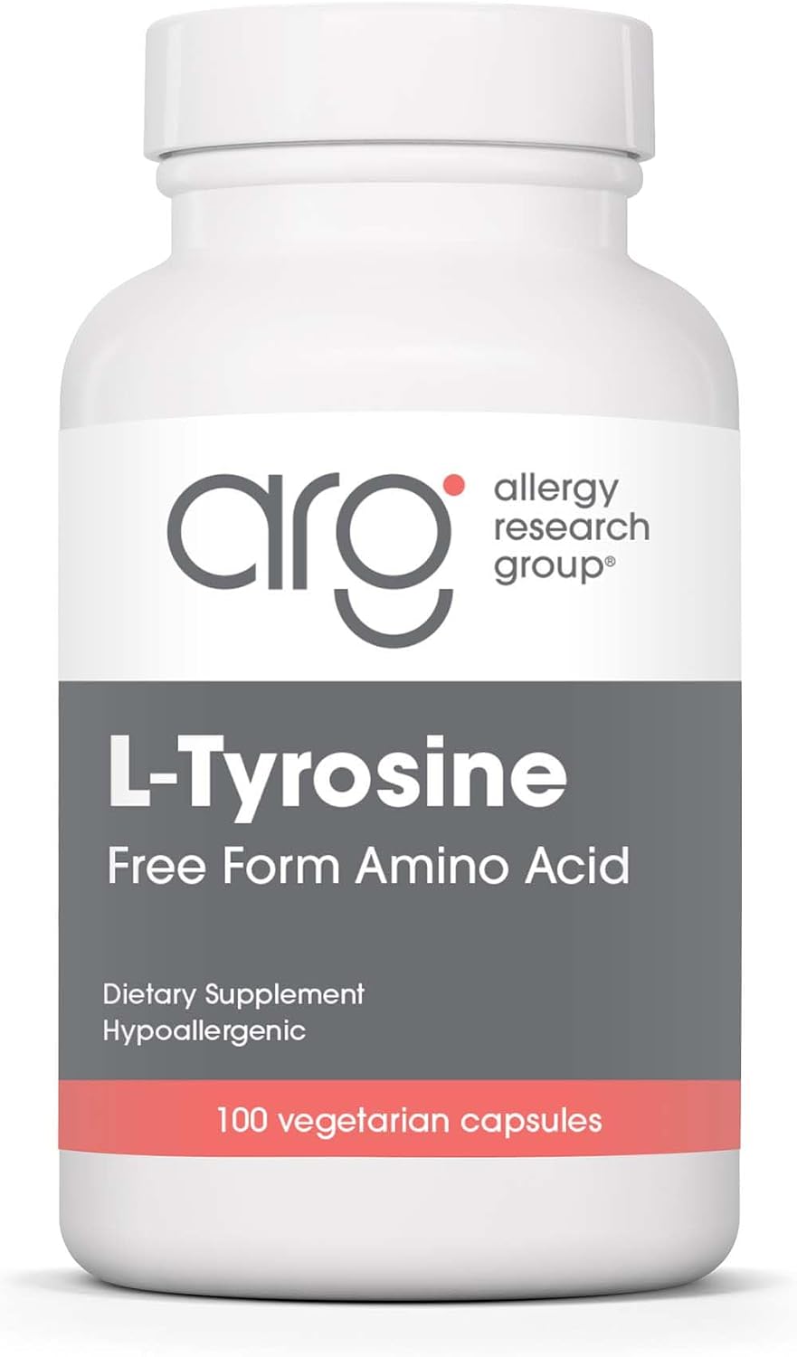 Allergy Research Group ARG L-Tyrosine 500 mg – Free-Form Amino Acid Supplement – 100 Capsules - görsel 1