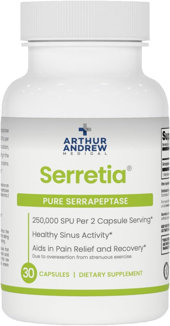 Arthur Andrew Medical Serretia – Serrapeptase Formulation for Muscle and Sinus Support (180 Capsules) - görsel 10