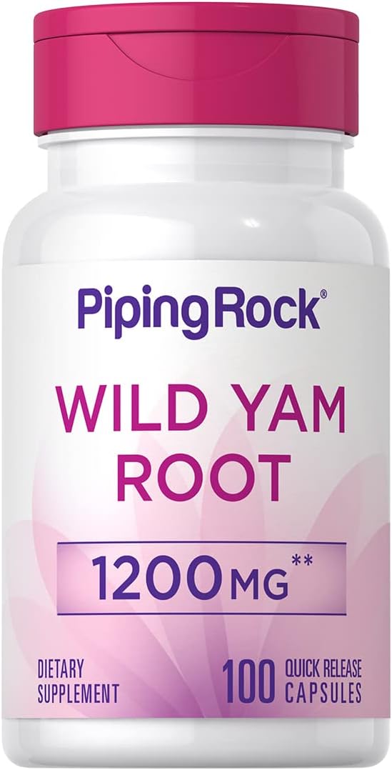 Piping Rock Wild Yam Root Capsules - 100 Count, Non-GMO and Gluten-free Extract Supplement - görsel 1
