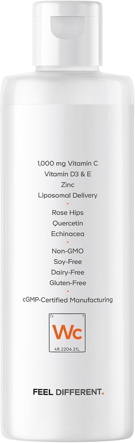 Codeage Liquid Vitamin C 1000 mg with D3, E, Zinc, Rose Hips, Quercetin, Echinacea - 450 ml - görsel 9