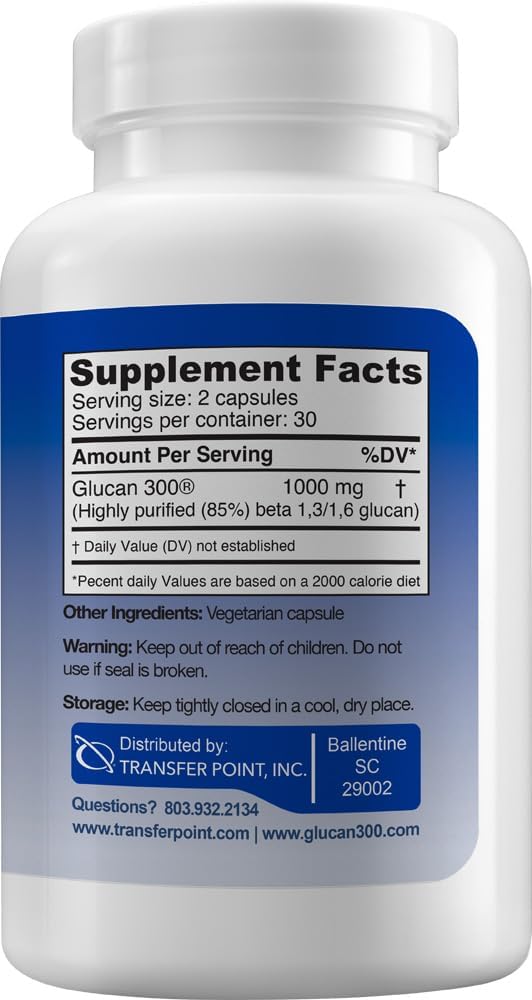Transfer Point Beta 1,3D Glucan 500 mg, 60 Capsules - görsel 2