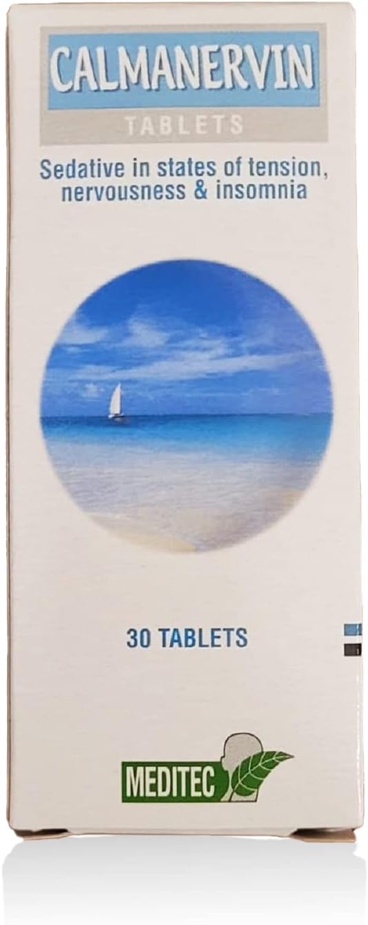 Calmanervin Tablets - Calming Support for Tension, Nervousness and Insomnia with Vitamin B1, B6, Passiflora and Valerian - 30 Tablets - görsel 1