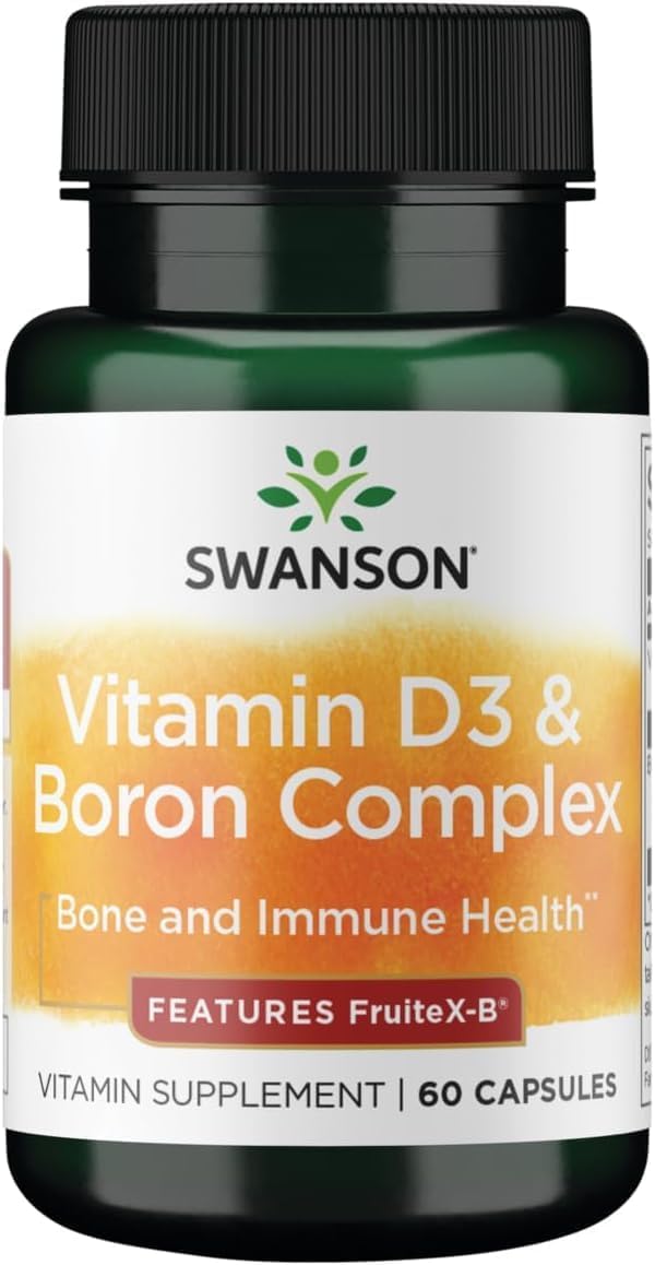 Swanson Vitamin D & Boron, 60 Capsules - görsel 1