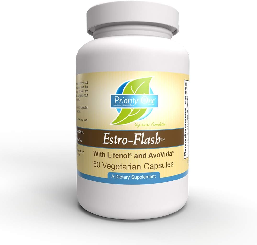 Priority One Estro Flash – Hormonal Support for Mature Women (60 Vegetarian Capsules) - görsel 1