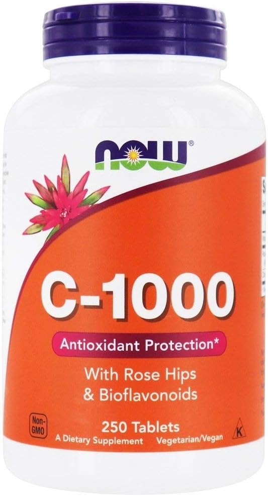 NOW Foods Vitamin C-1000 with Rose Hips and Bioflavonoids - 250 Tablets - görsel 1