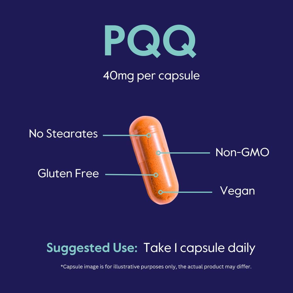 BESTVITE PQQ 40mg (Pyrroloquinoline Quinone) – 120 Vegetarian Capsules – Mitochondrial Support - görsel 5