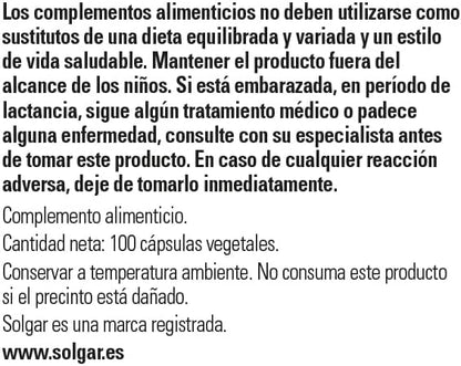 Solgar Vitamin D3 (Cholecalciferol) 55 mcg (2200 IU), 100 Vegetable Capsules