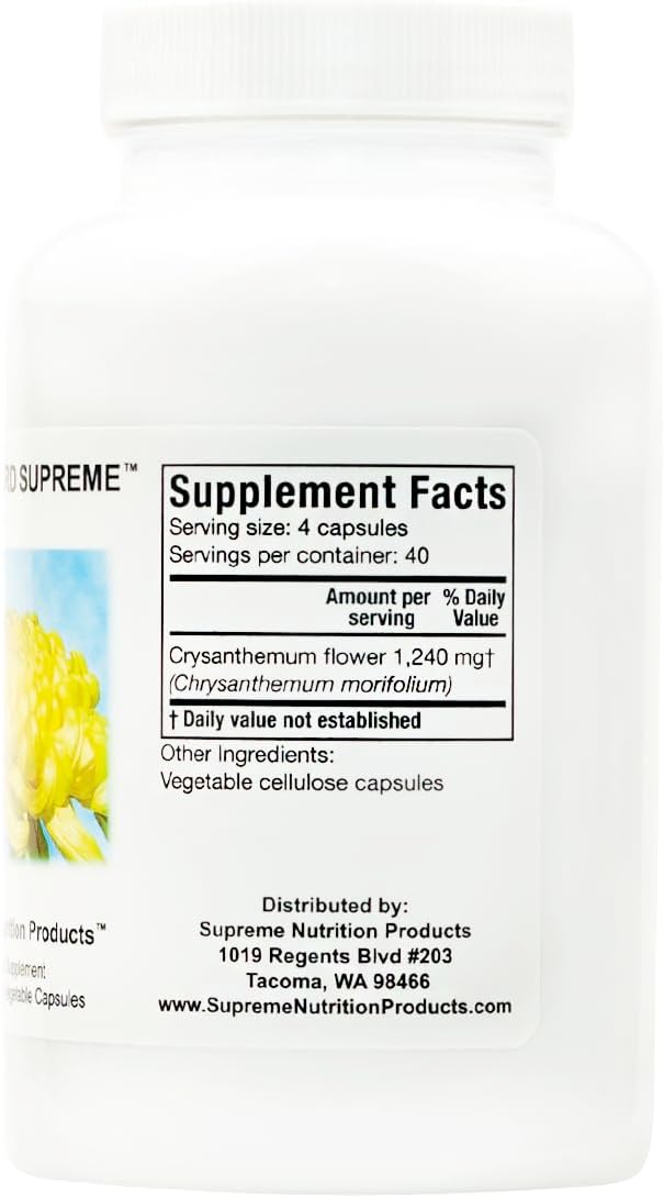 Supreme Nutrition Vital Guard Supreme, 160 Pure Chrysanthemum Vegetarian Capsules - görsel 3