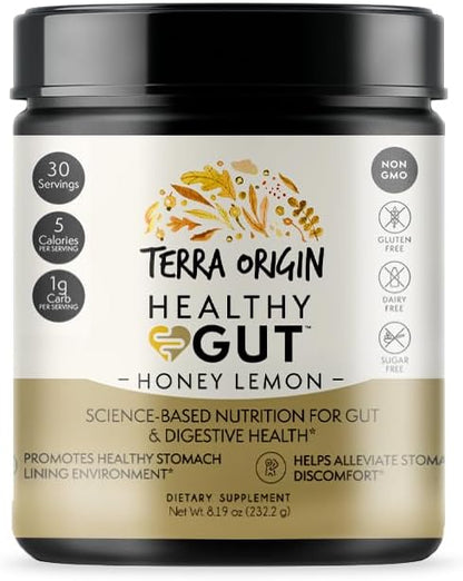 TERRA ORIGIN Healthy Gut Powder - Berry Flavour, 30 Servings