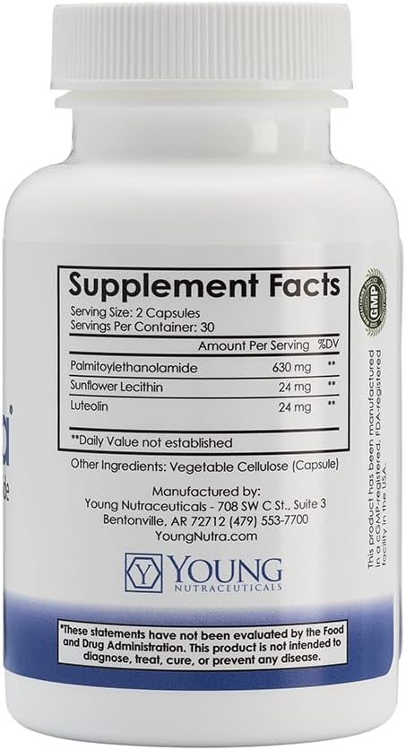 Mirica PEA (Palmitoylethanolamide) and Luteolin Food Supplement – Immune and Nervous System Support – 60 Capsules - görsel 3