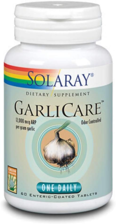 Solaray GarliCare Garlic Supplement, 12,000 mcg, 60 Tablets - görsel 1