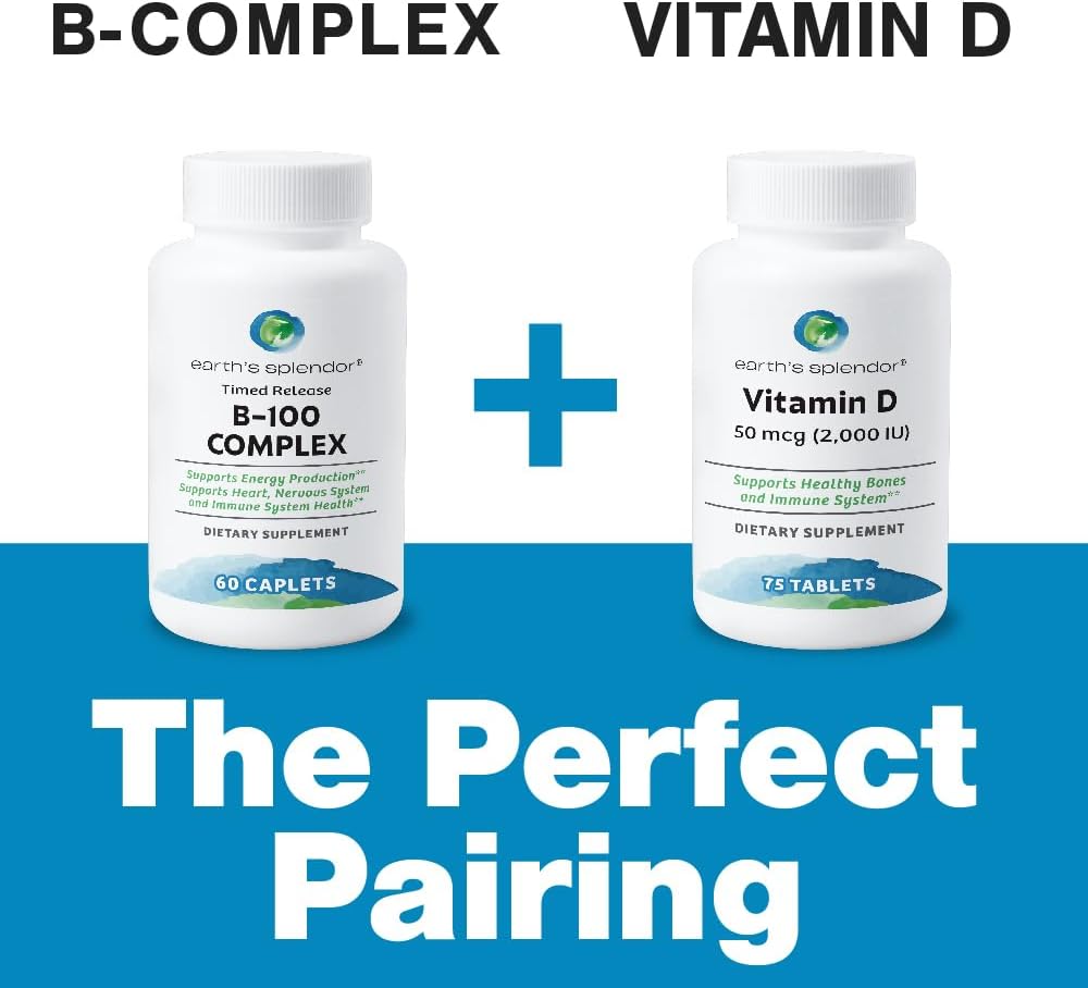 Earth's Splendor Vitamin B Complex – Supports Energy, Metabolism, and Immune Function – Complete B-Vitamin Formula for Men & Women, 60 Tablets, 2-Month Supply - görsel 5
