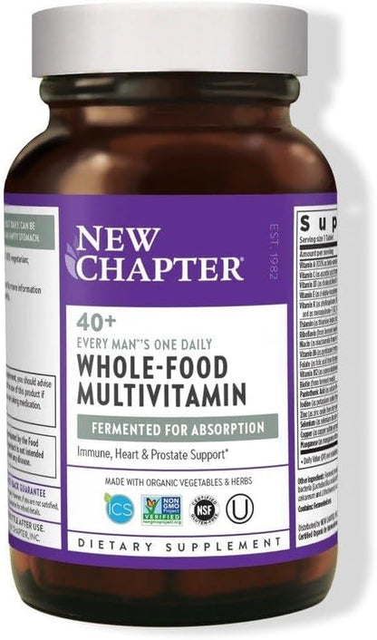 New Chapter Men's Multivitamin, Every Man's One Daily 40+, Fermented with Probiotics & Saw Palmetto - 24 Count