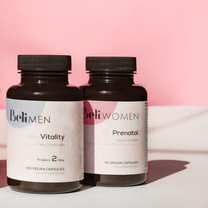 Beli Bundle for Couples - Prenatal Multivitamin Preconception Fertility Support, Enhanced Sperm Health and Count for Men, Supports Egg Quality and Fertility for Women, 150 Capsules 30-Day Supply