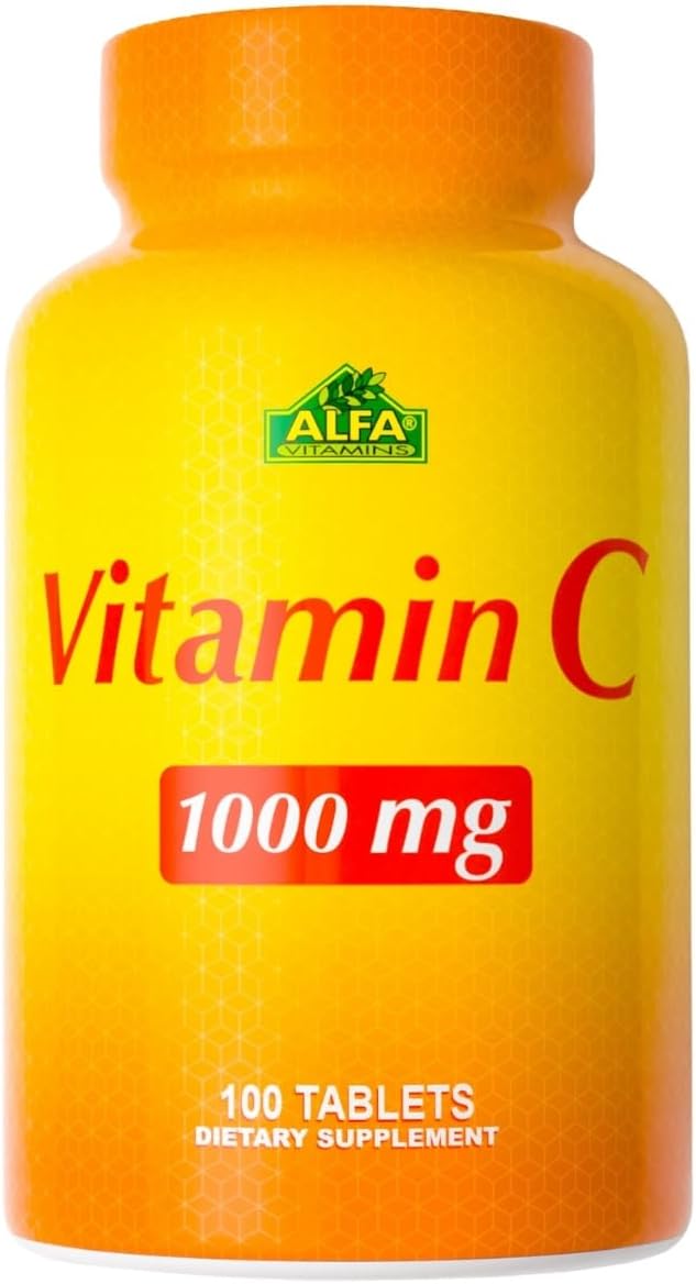ALFA VITAMINS Vitamin C 1000mg - Immune Support & Healthy Skin Food Supplement, 100 Tablets - görsel 1