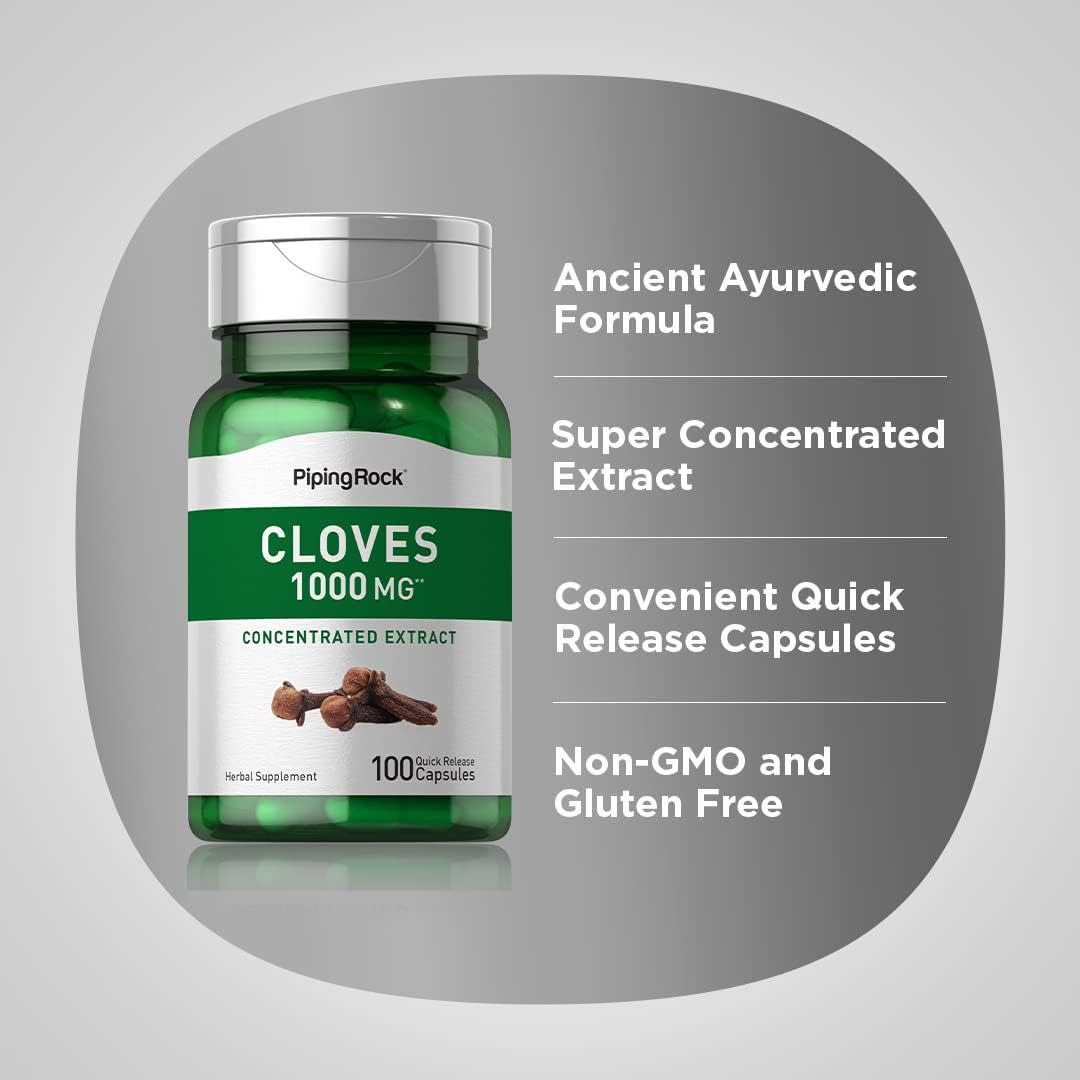 Piping Rock Cloves Capsules | 100 Capsules | Concentrated Herbal Extract - görsel 4