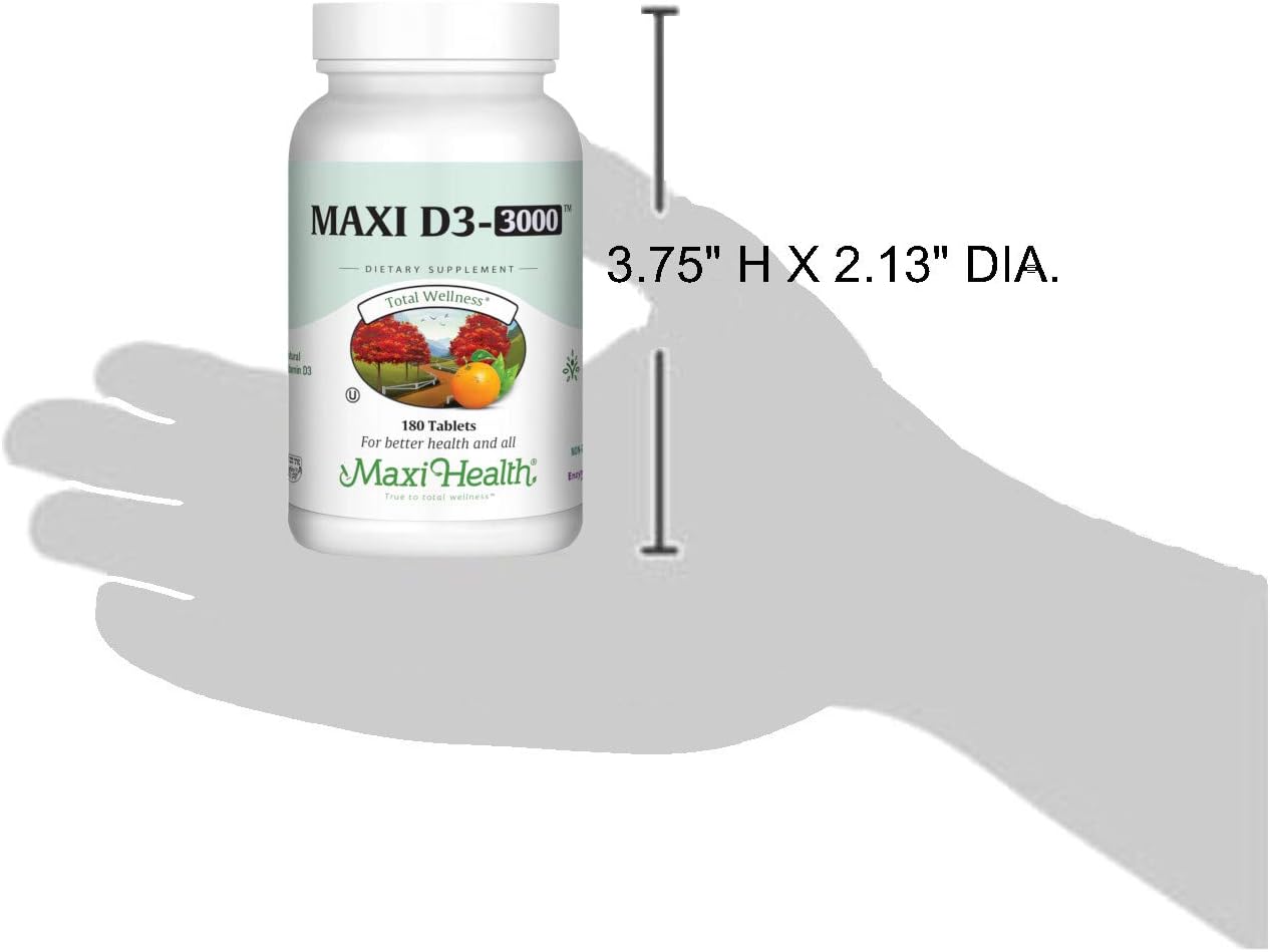 Maxi Health Vitamin D3 3000 IU – 180 Tablets - görsel 8