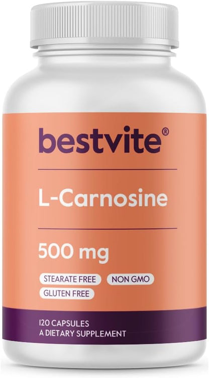 BESTVITE L-Carnosine 500mg (120 Capsules) – Those interested in healthy ageing and longevity – Image 1