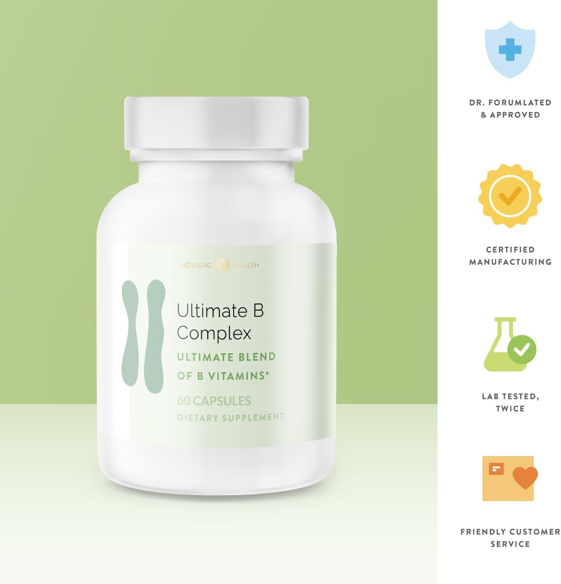 Holistic Health Ultimate B™ Complex 60 Capsules - görsel 5