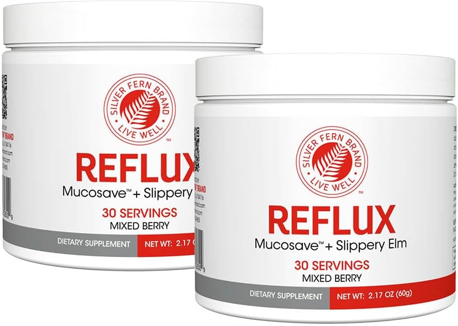Silver Fern Reflux – Digestive Supplement with Mucosave FG and Slippery Elm Bark (2 Tubs) - görsel 1