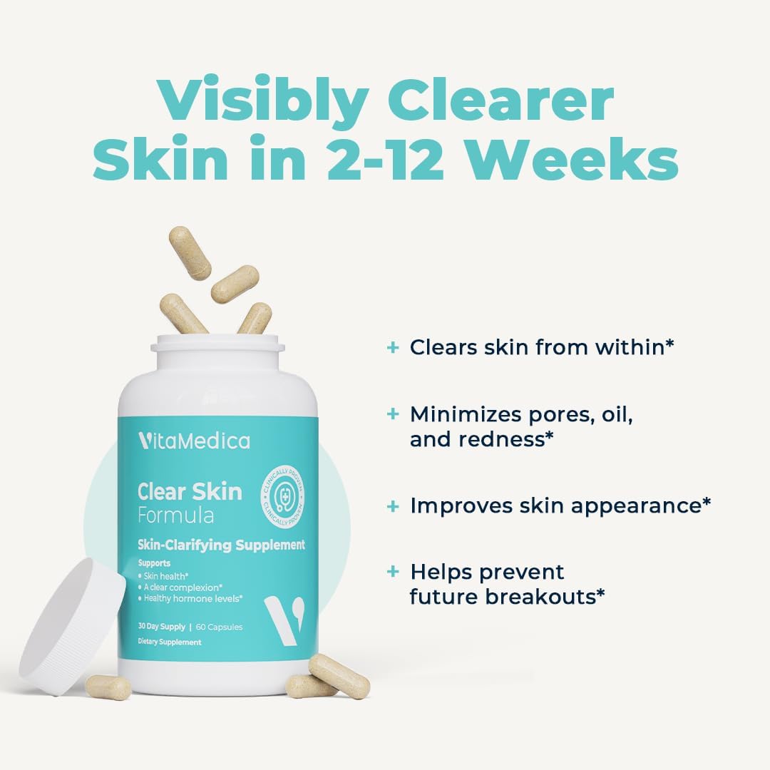 VitaMedica Clear Skin Vitamin Formula – Non-Cystic Acne Supplement for Skin Clearing - görsel 8