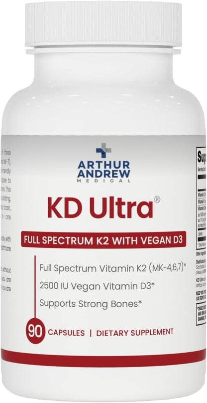 KD Ultra - Full Spectrum Vitamin K2 (MK-4,6,7,9) & Vegan D3, 90 Capsules