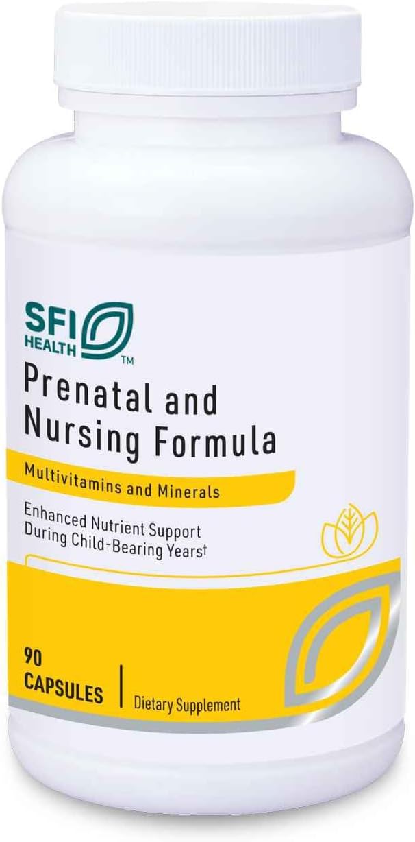 SFI Health Klaire Labs Prenatal & Nursing Multivitamin - Postnatal & Prenatal Vitamins for Women with Iron - Complete Nutritional Support During Preconception, Pregnancy & Breastfeeding (90 Capsules) - görsel 1