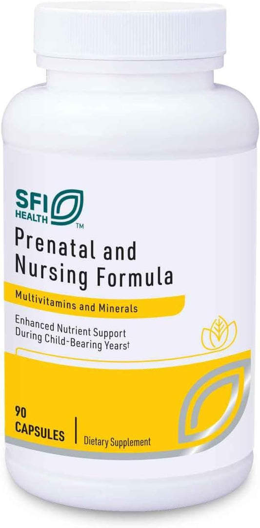 SFI Health Klaire Labs Prenatal & Nursing Multivitamin - Postnatal & Prenatal Vitamins for Women with Iron - Complete Nutritional Support During Preconception, Pregnancy & Breastfeeding (90 Capsules)