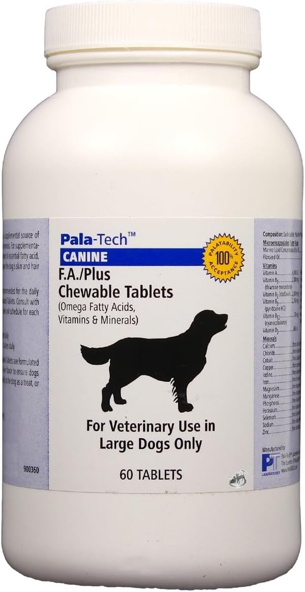 Pala-Tech FA Plus Chewable Tablets – Omega-3 & 6 Fatty Acids, Skin & Coat Support, 60 Tablets - görsel 1