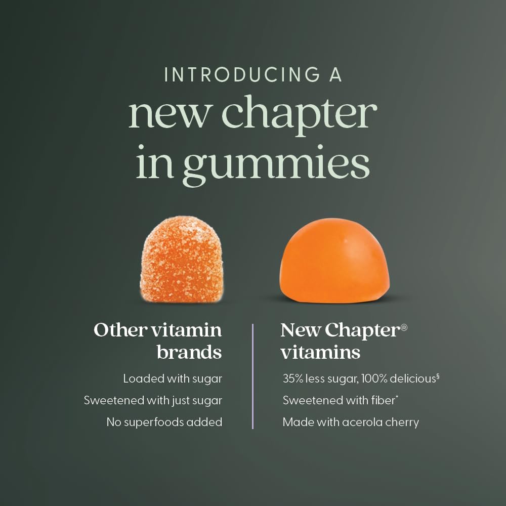 New Chapter Vitamin C+ Gummies – 35% Less Sugar, Immune Support, Citrus Flavoured, 60ct - görsel 5