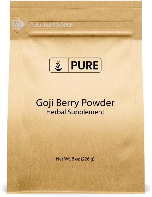 Pure Original Ingredients Goji Berry Powder (227g) - Wolfberry Traditional Herbal Food Supplement, Non-GMO - görsel 1