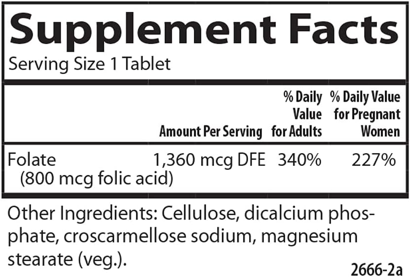Carlson Folic Acid 800 mcg – Prenatal Support (1000 Tablets) - görsel 4