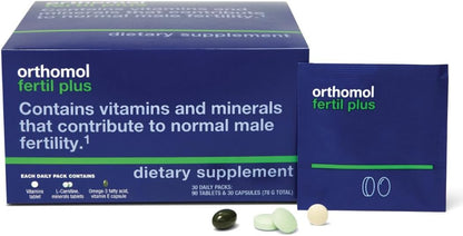 Orthomol Fertil Plus 30 – Male Prenatal Supplement with Selenium & L-Carnitine (30-Day Supply)