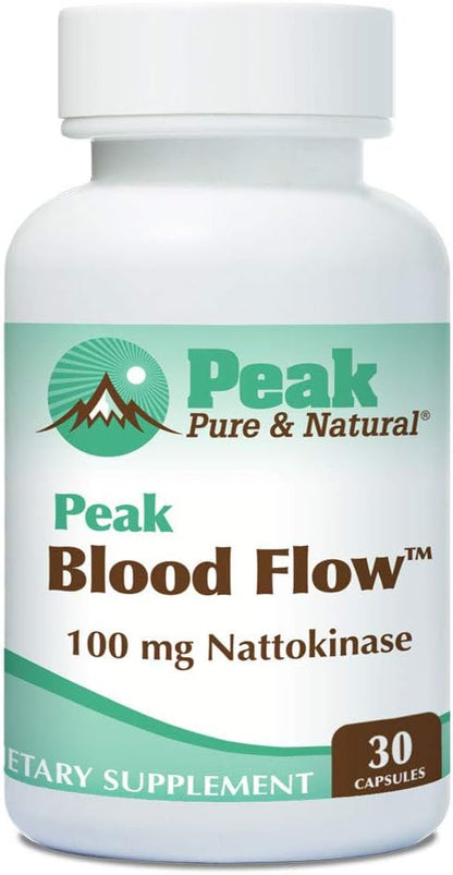 Peak Pure & Natural Peak Blood Flow - Nattokinase Supplement - Blood Circulation Support for Adults | 100mg - 30 Capsules